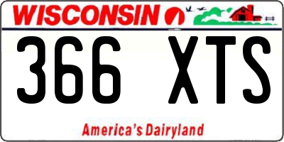 WI license plate 366XTS