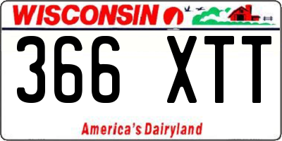 WI license plate 366XTT