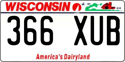 WI license plate 366XUB