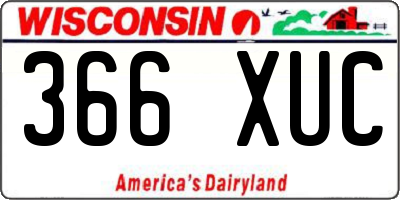 WI license plate 366XUC