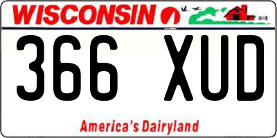 WI license plate 366XUD