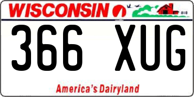 WI license plate 366XUG