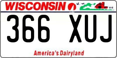 WI license plate 366XUJ