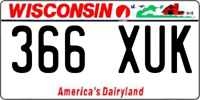 WI license plate 366XUK
