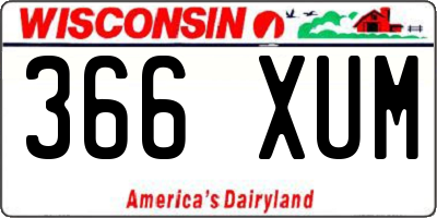WI license plate 366XUM