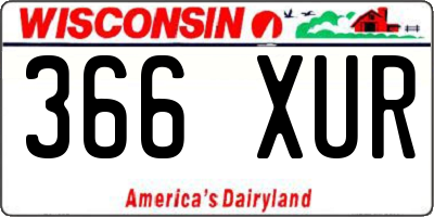 WI license plate 366XUR