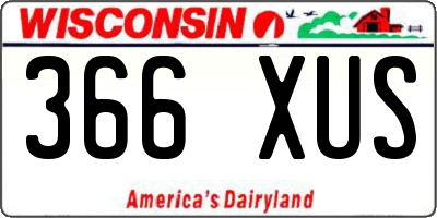 WI license plate 366XUS