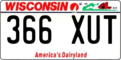 WI license plate 366XUT