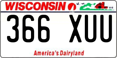 WI license plate 366XUU