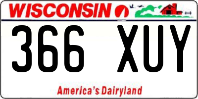 WI license plate 366XUY