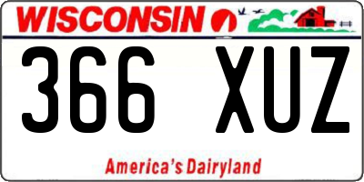 WI license plate 366XUZ