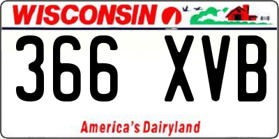 WI license plate 366XVB
