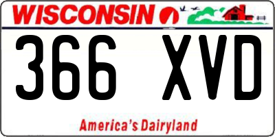 WI license plate 366XVD