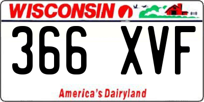 WI license plate 366XVF