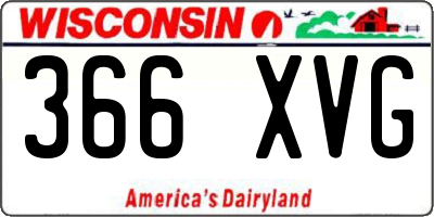 WI license plate 366XVG