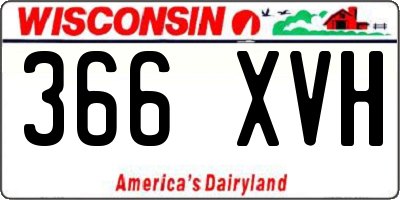 WI license plate 366XVH