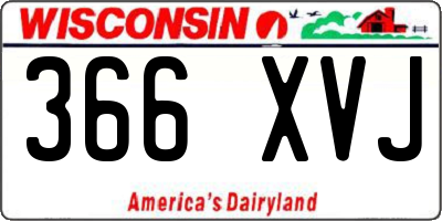 WI license plate 366XVJ