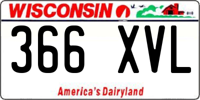 WI license plate 366XVL