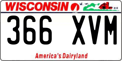 WI license plate 366XVM