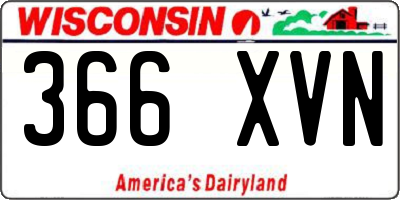 WI license plate 366XVN