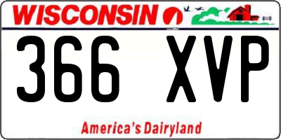 WI license plate 366XVP