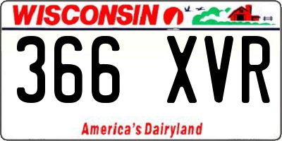 WI license plate 366XVR