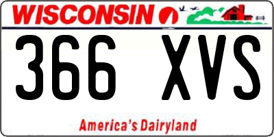 WI license plate 366XVS