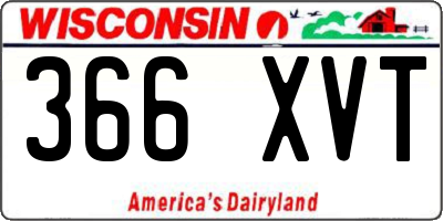 WI license plate 366XVT