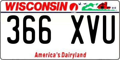 WI license plate 366XVU