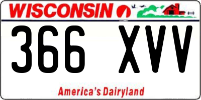 WI license plate 366XVV