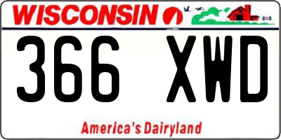 WI license plate 366XWD