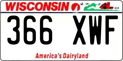 WI license plate 366XWF