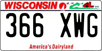 WI license plate 366XWG