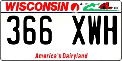 WI license plate 366XWH