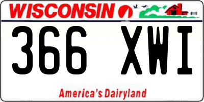 WI license plate 366XWI