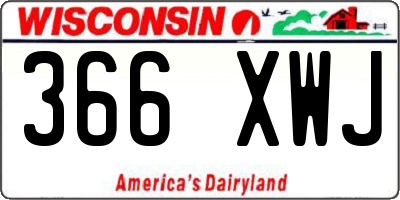 WI license plate 366XWJ
