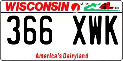 WI license plate 366XWK