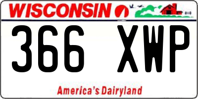 WI license plate 366XWP