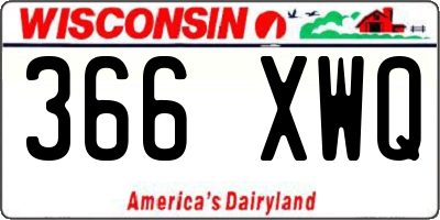 WI license plate 366XWQ