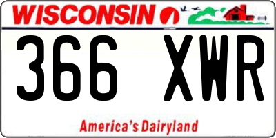 WI license plate 366XWR