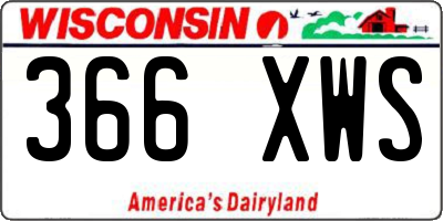 WI license plate 366XWS