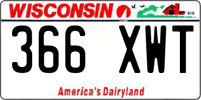 WI license plate 366XWT