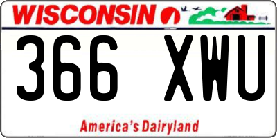 WI license plate 366XWU