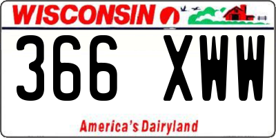 WI license plate 366XWW
