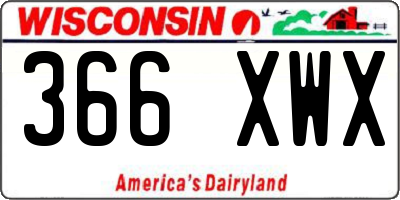 WI license plate 366XWX