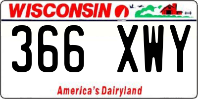 WI license plate 366XWY
