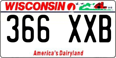WI license plate 366XXB
