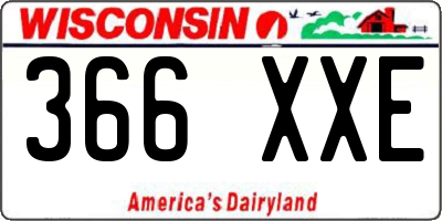 WI license plate 366XXE