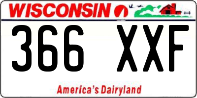 WI license plate 366XXF