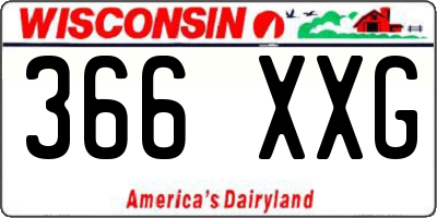 WI license plate 366XXG